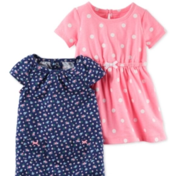 Carter's 2-Pc. Dot-Print Dress & Floral-Print Romper Set, Newborn - Picture 2 of 2